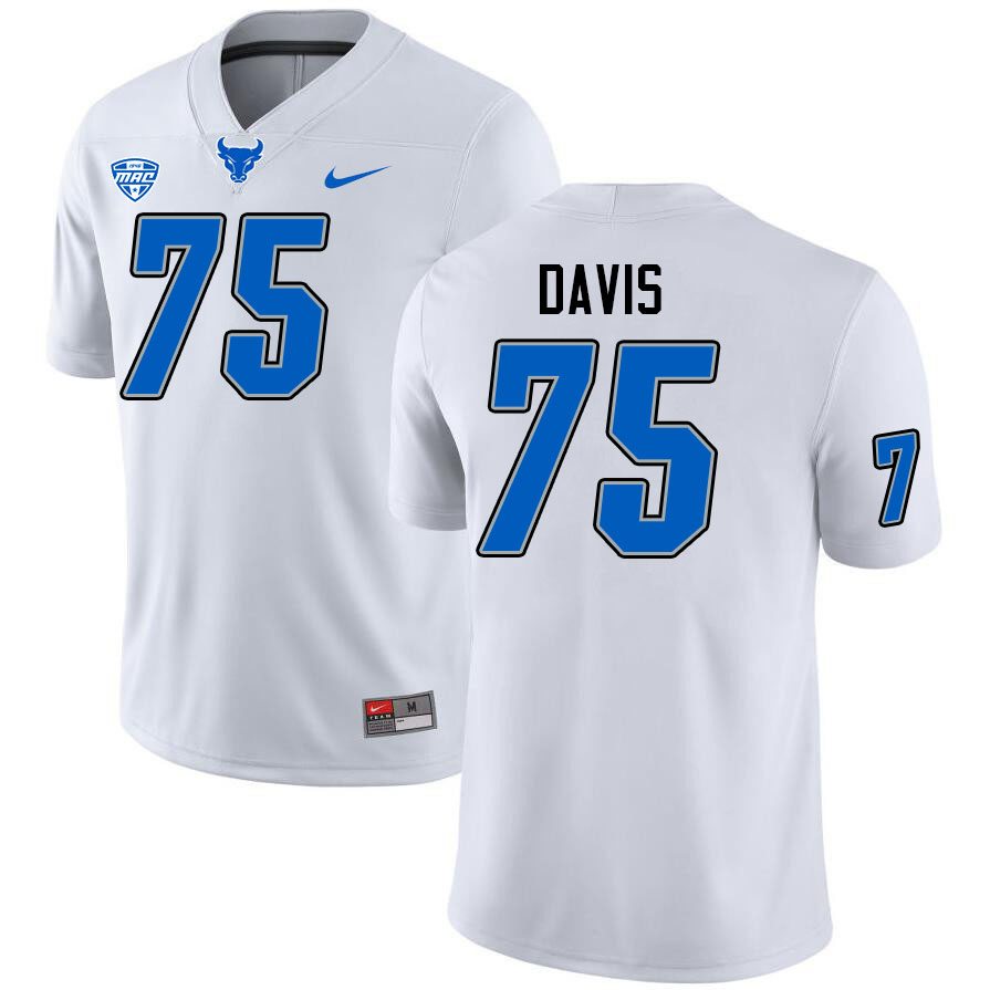 Buffalo Bulls #75 Jamarr Davis College Football Jerseys Stitched Sale-White